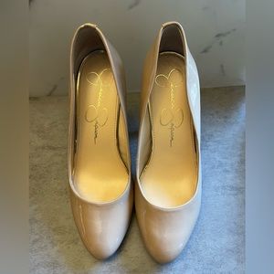 Jessica Simpson Malia Nude Patent Leather Pumps
